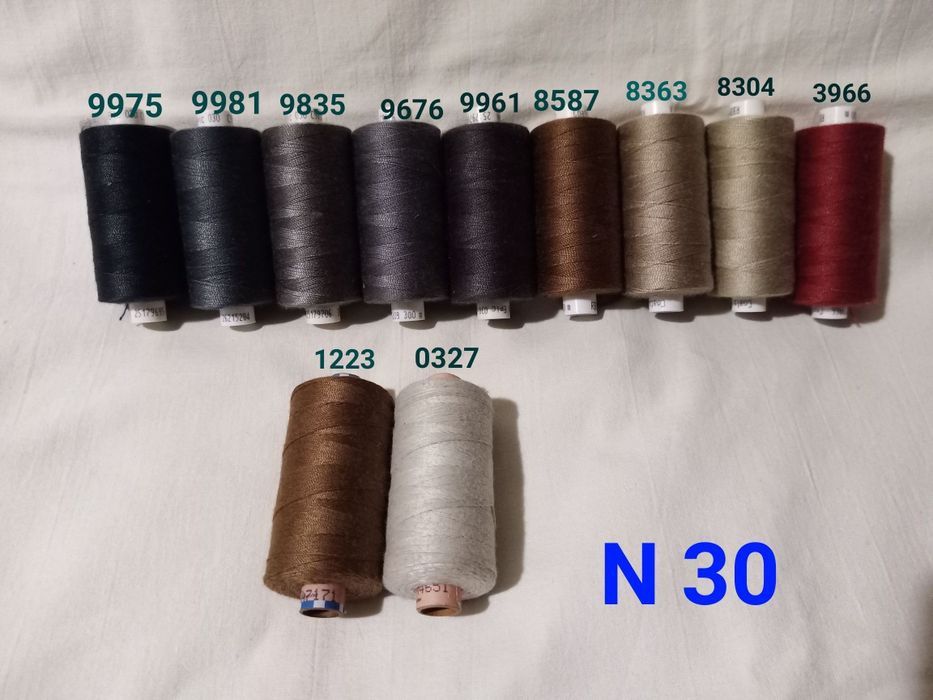 Швейные нитки:15;20;30;40;50;75;80;100;120;150.Amann,Coats,Serafil,YKK