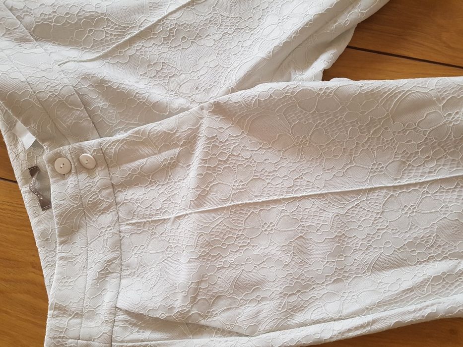 Nowe biale spodnie koronkowe Orsay bez metki S