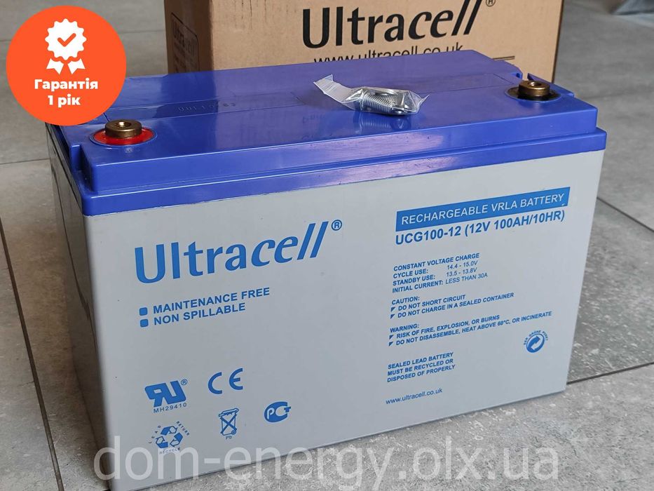 Аккумулятор UCG100-12 гелевый 100Аh батарея для котла, ИБП ДБЖ АКБ GEL
