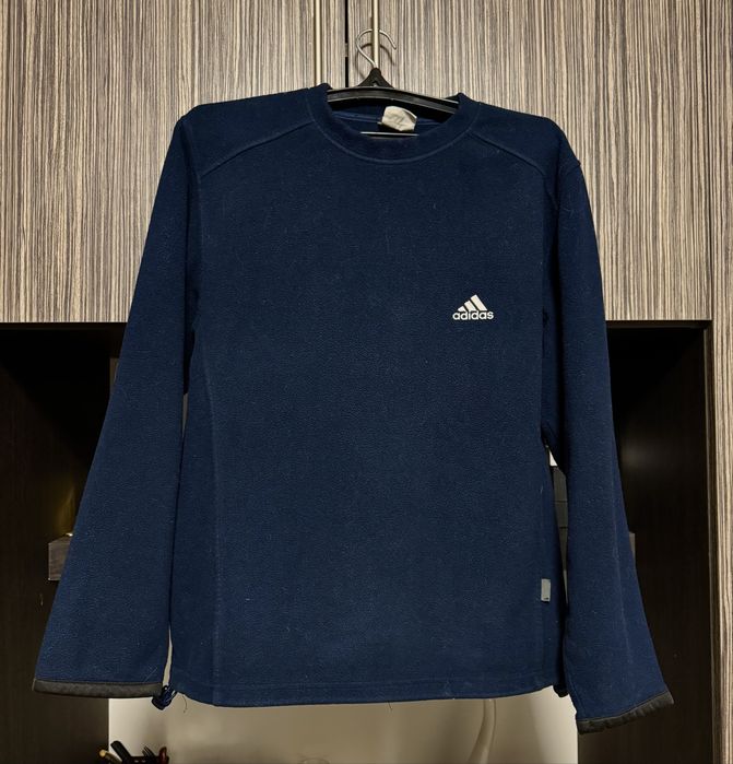Винтажный Флисовый свитшот Adidas на утяжках
