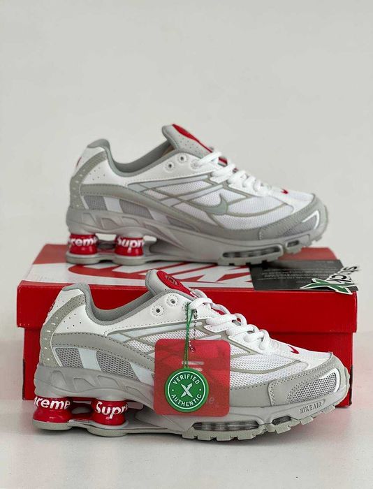 Мужские кроссовки Nike Shox Ride 2 Supreme Gray/White/Red. 40-45