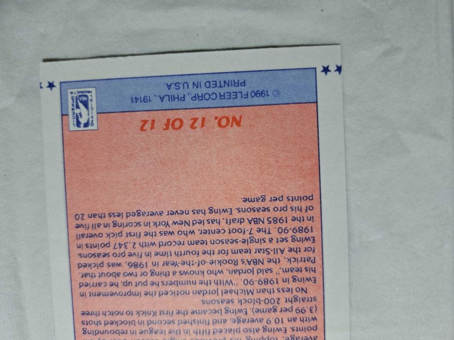 1990 Fleer All Star Patrick Ewing #12 NM NBA