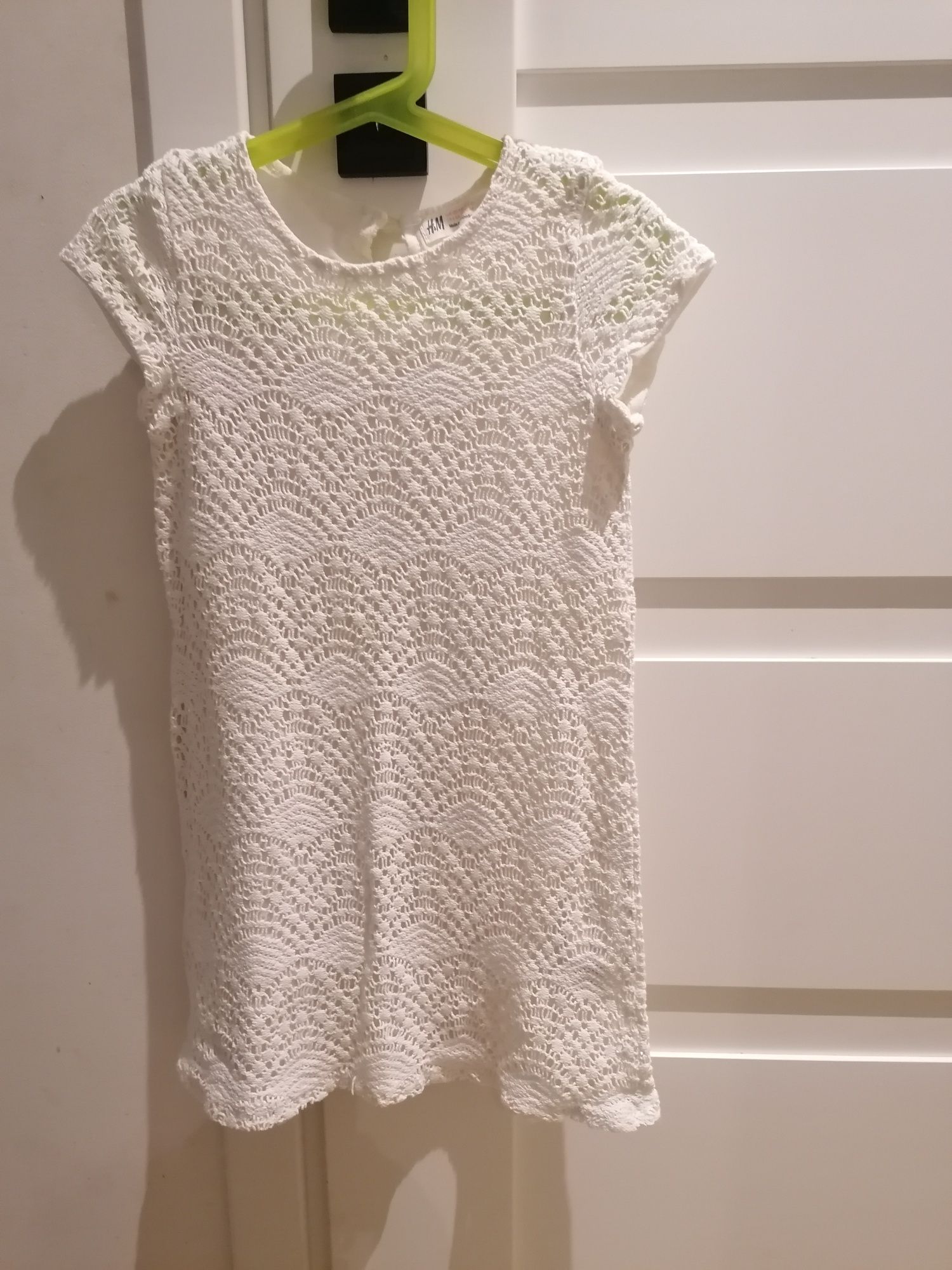 Sukienka Biała koronkowa H&m 122/128