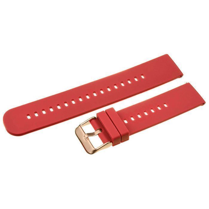 Pasek Gumowy Do Zegarka U27 - Czerwony/Rosegold - 18Mm