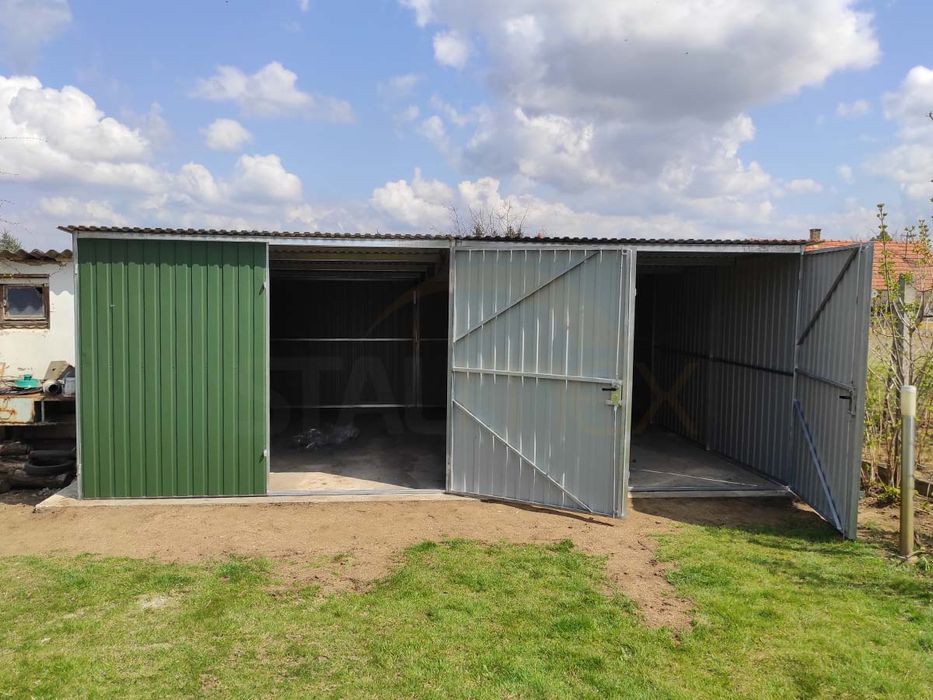 Garaż blaszany 6×5×2,1 - BTX 6020 ciemna zieleń MAT