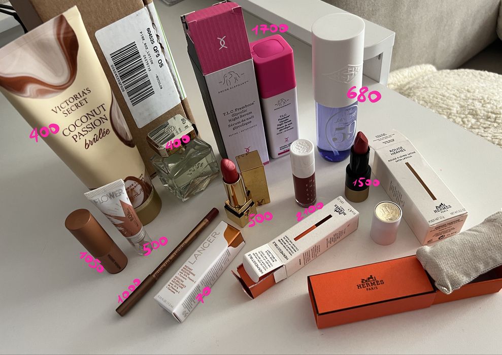 Лот косметики Lancome, Rhode, Charlotte Tilbury, Clarins, Denona