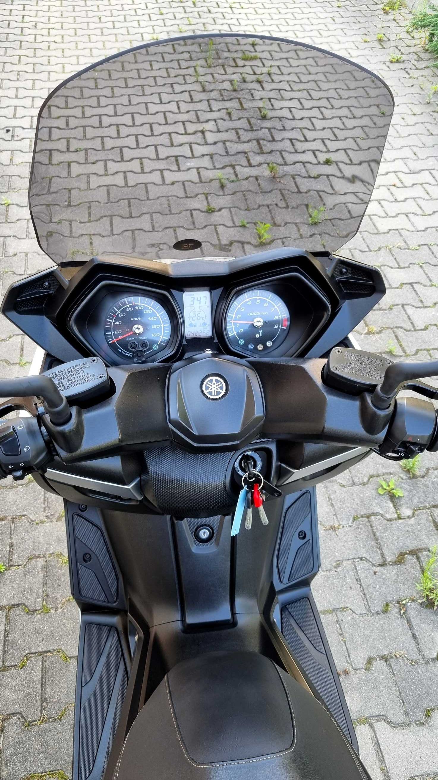 Yamaha X-max 400 xmax Akrapovic, grzane manetki, oparcie, LED, ABS,