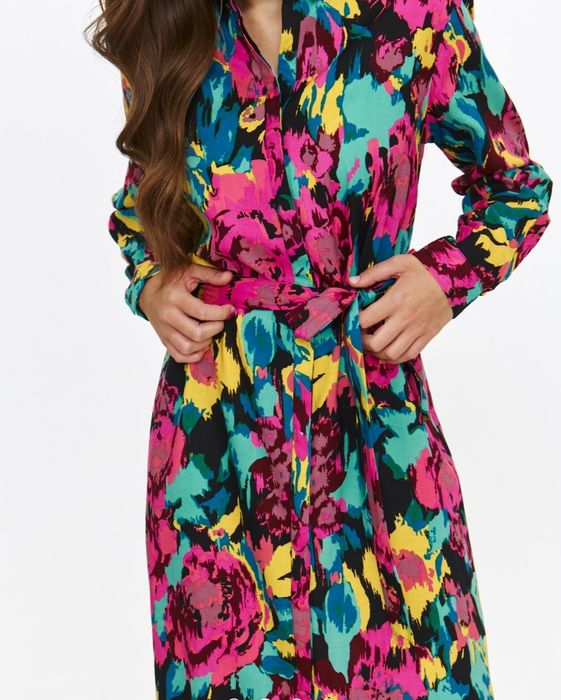 NOWA Kolorowa sukienka MIDI 38- M Top Secret+Kolczyki GRATIS !!