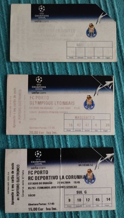 26 Bilhetes de Jogos Europeus do FC Porto - Estádio do Dragão