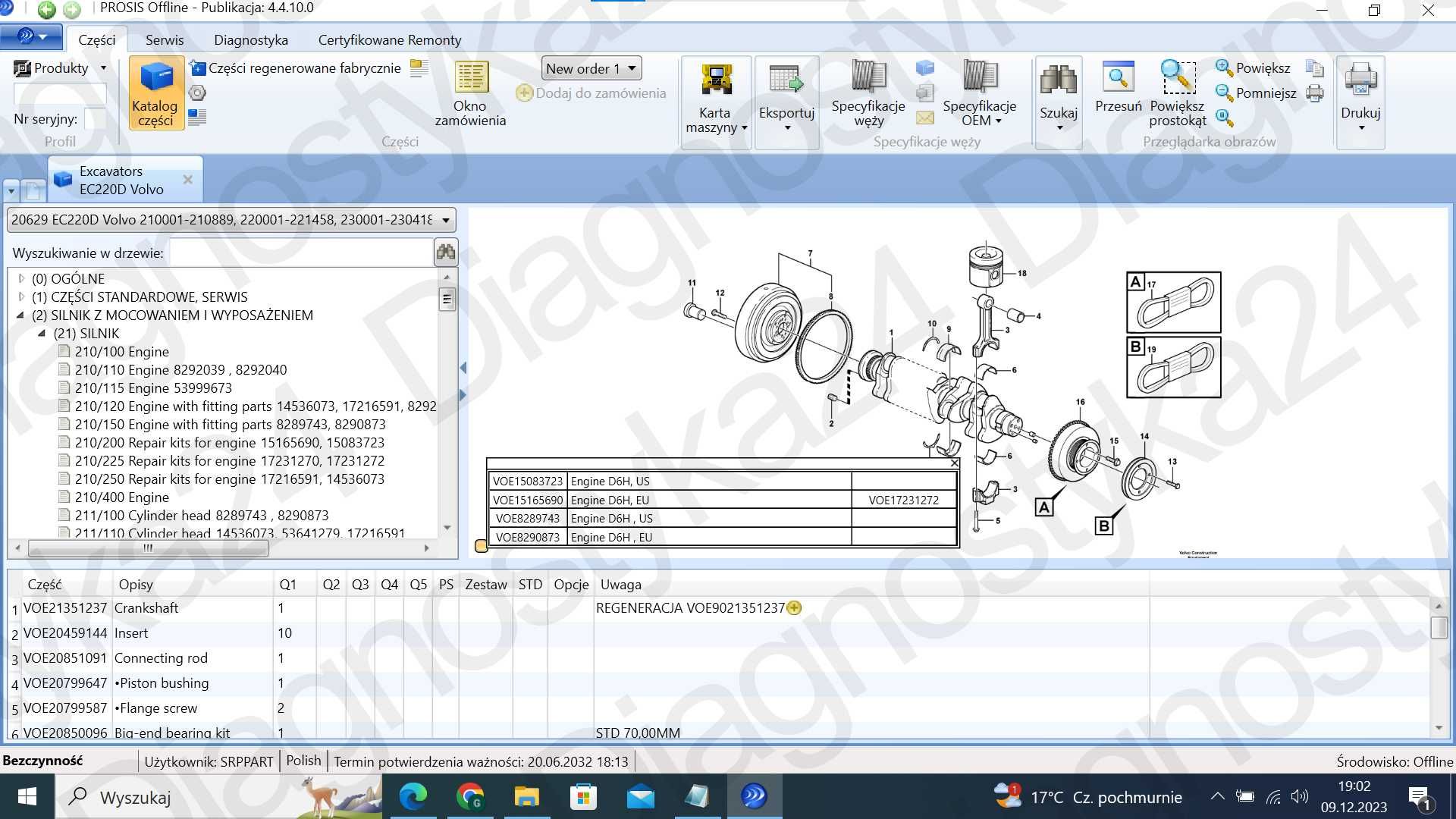 KATALOG CZĘŚCI Maszyny Volvo Prosis 2023.05 Schematy Service Manual PL