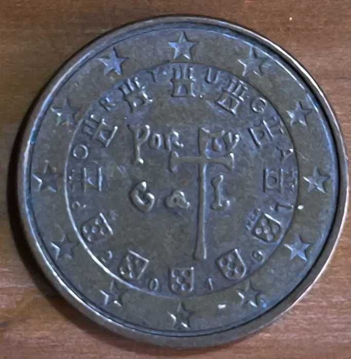 Moeda raríssima de 5 cent euro com defeito