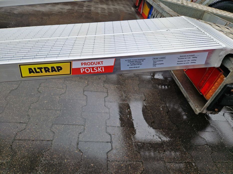 Najazdy aluminiowe ALTRAP do lawet 250cm 3 tony