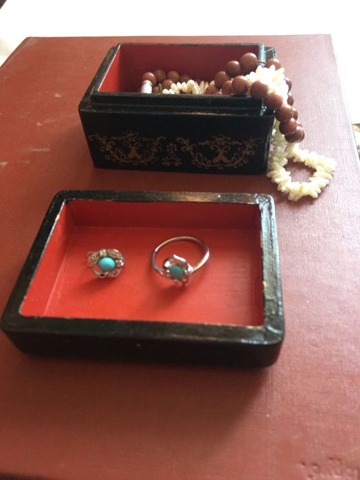 Серьги серебряные с натуральной бирюзой и цепочка серебряная /Индия/