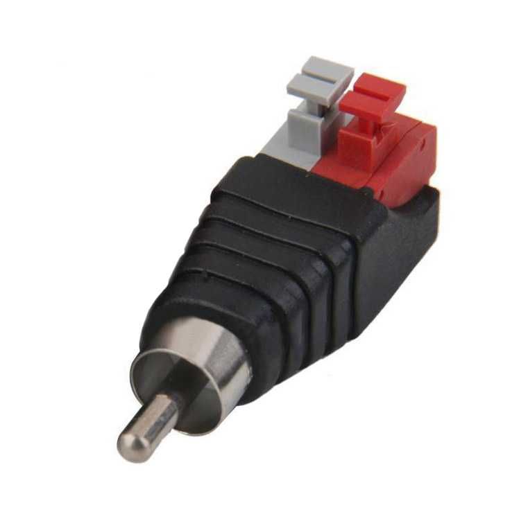 Adaptador RCA Macho/ Fêmea para Cabos Fios Áudio Molas/ Parafusos