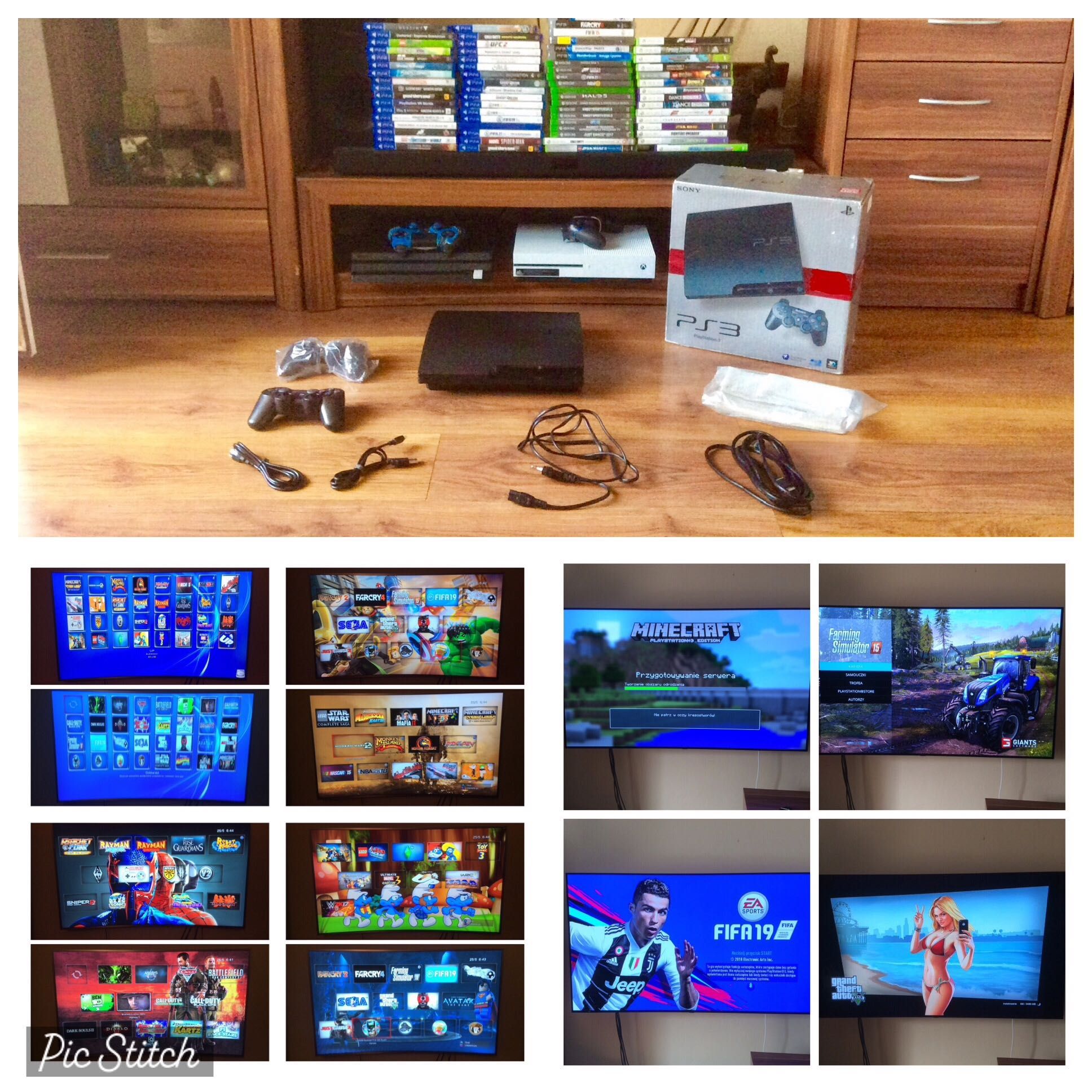 Konsola Sony Ps3+2 PADY+Nintendo.Minecraft|Farming|Fifa19|Lego