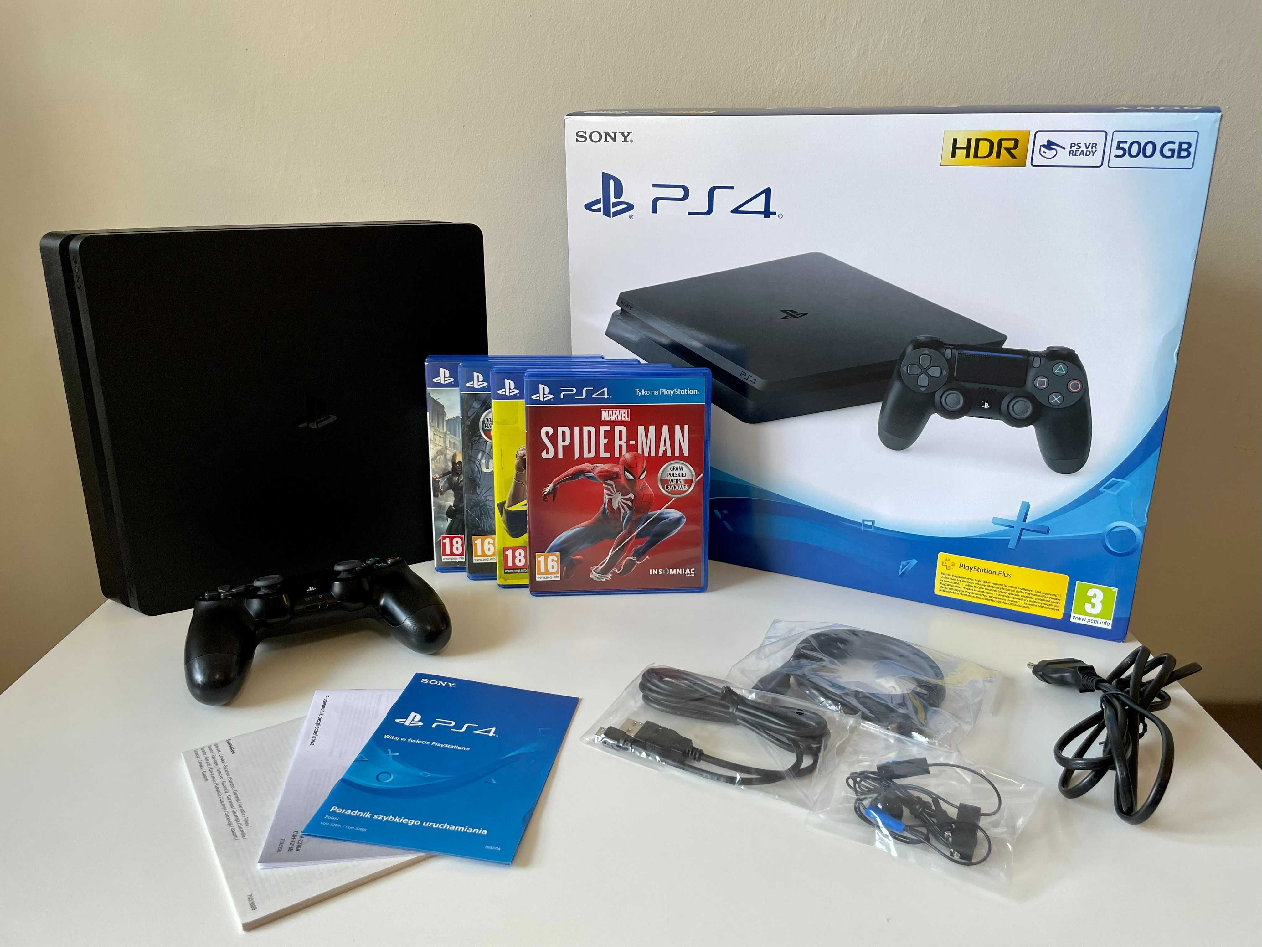 Konsola Ps4 Slim 500GB 2216A PlayStation + Gry