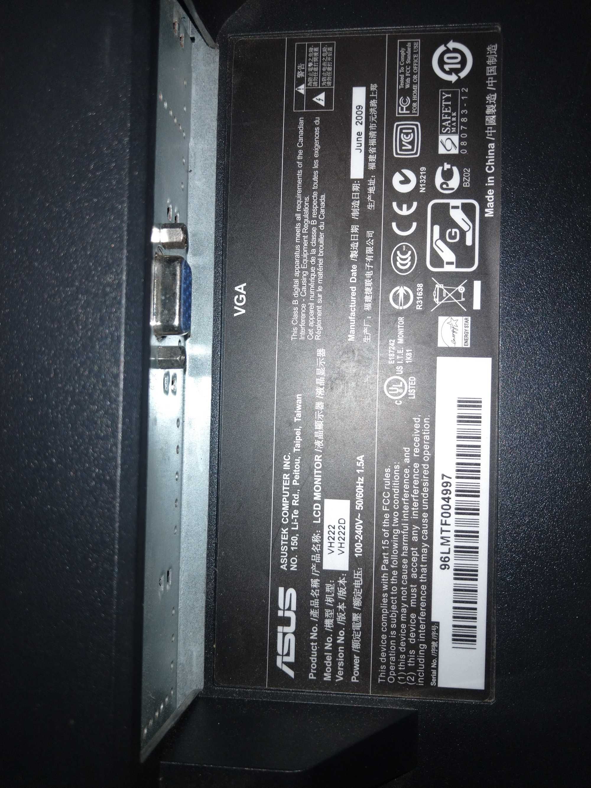 Monitor flatron LG e1942 Benq  G2025HDA Asus VH222
