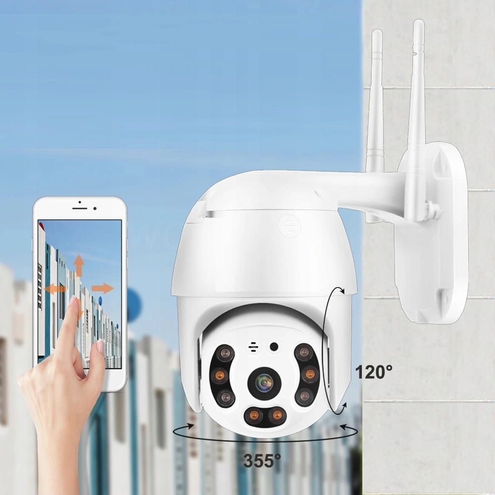 Obrotowa kamera zewnętrzna IP WiFi HD - biała