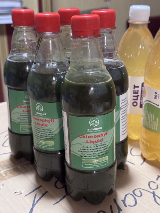 Хлорофилл жидкий из соков дикоросов (лопух, крапива, обуванчик), витС