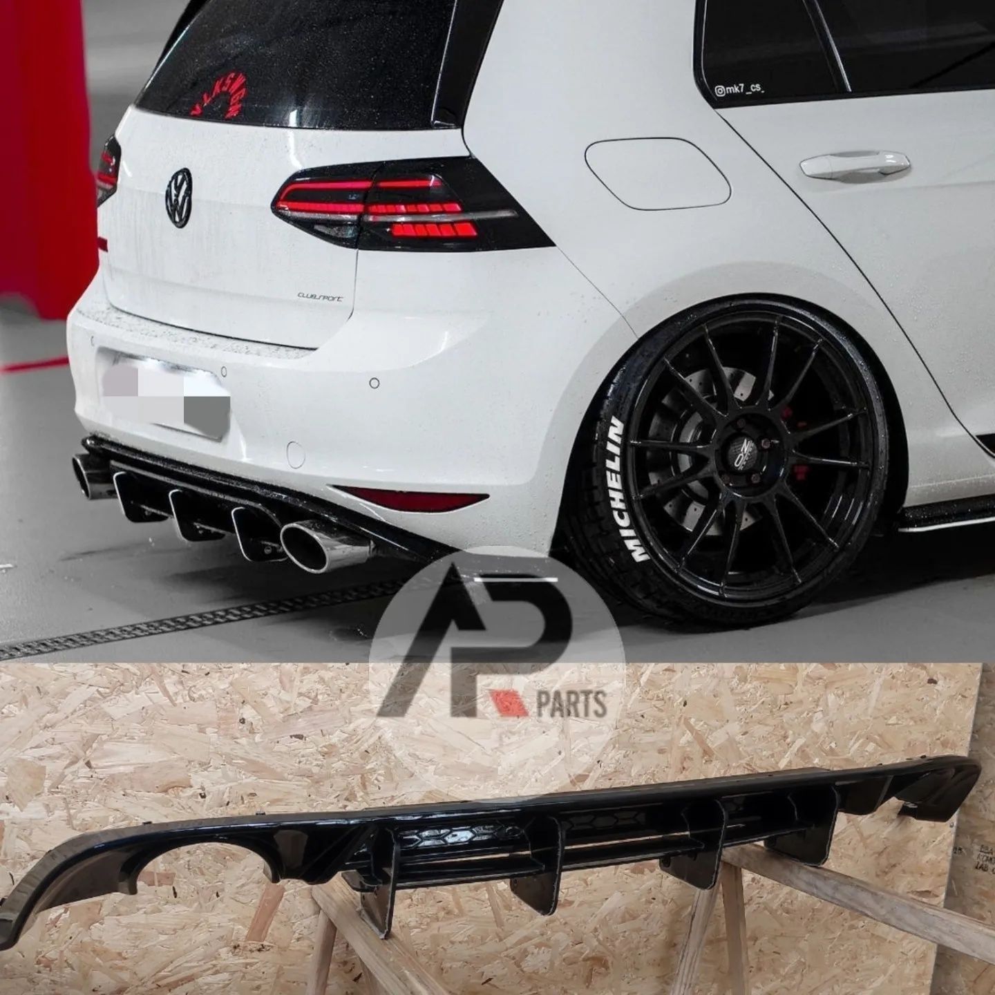 VW Golf 7 7.5 GTI Difusor R Preto brilhante