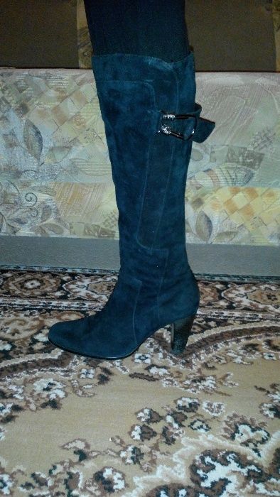 Сапоги, натуральный замш , европейка, 39р