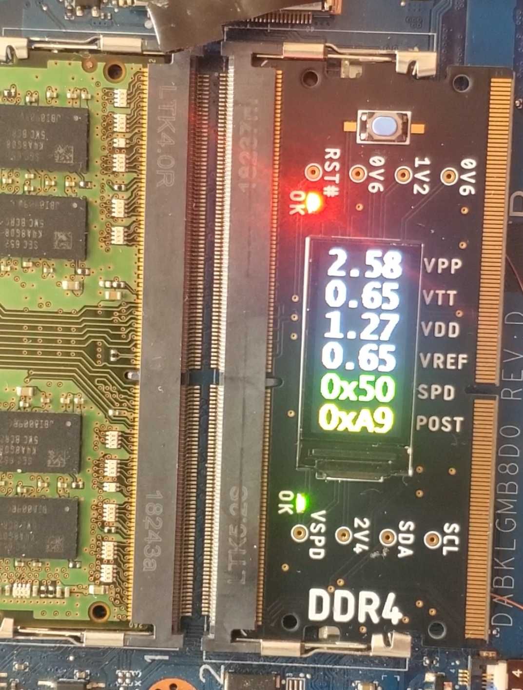 DDR тестер для ноутбуків діагностична пост карта ASUS в слот DDR4