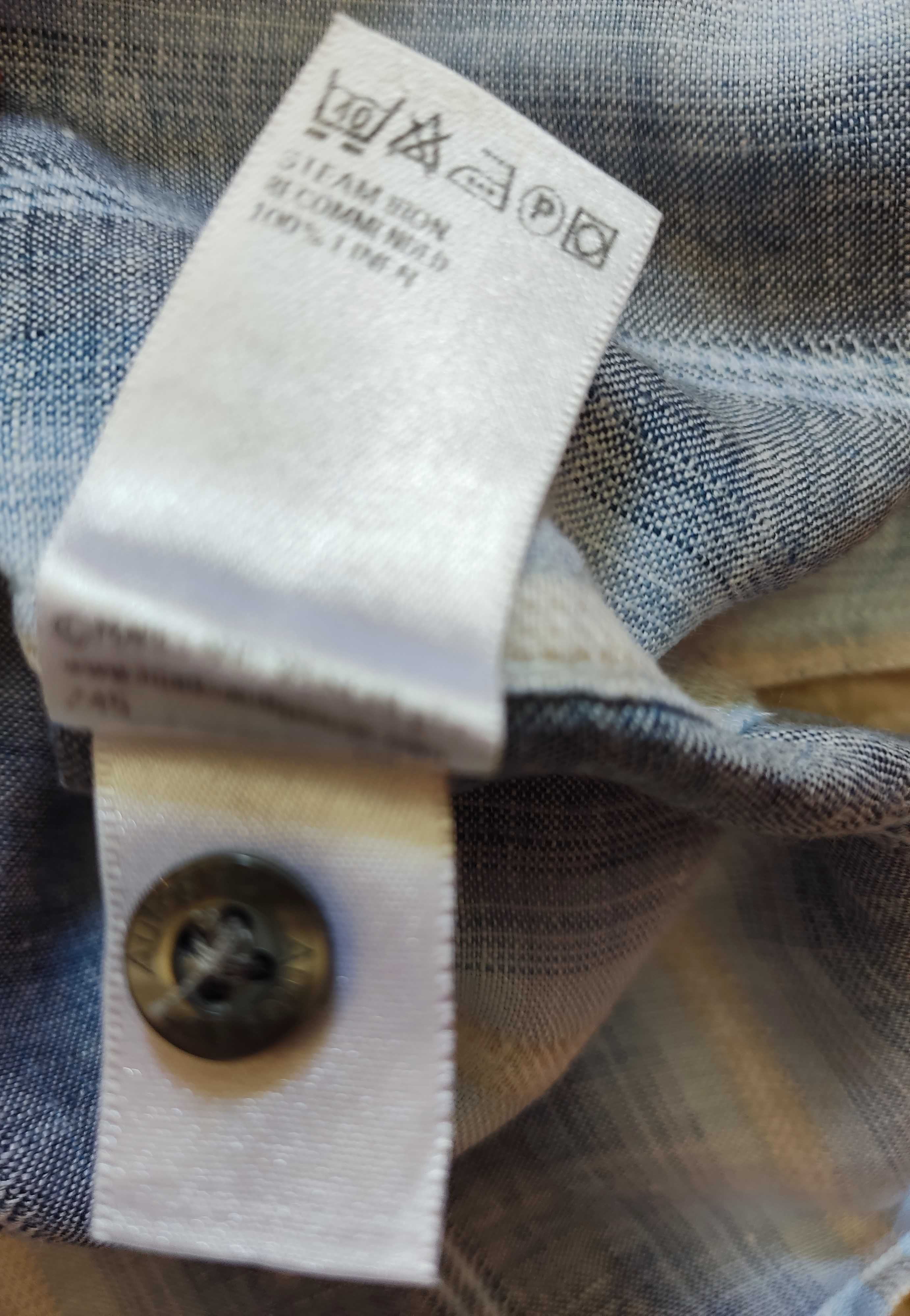 Piękna lniana koszula Marks & Spencer Autograph z krótkim rękawem XL