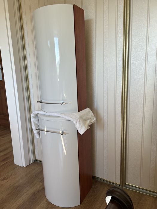 Nowe Szafki łazienkowe komplet wysoki połysk półokrągłe podwieszane