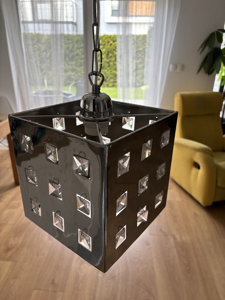Lampa GLAMOUR srebrna z krysztalkami