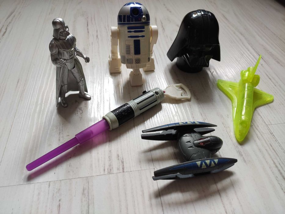silver Darth Vader 1999 Star Wars Hasbro + Mc Donalds Happy Meal