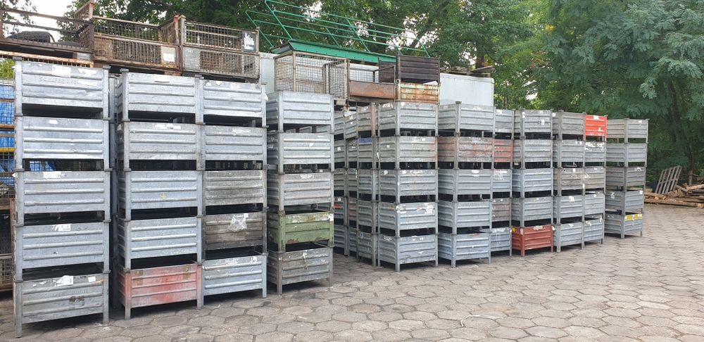 Pojemnik kosz metalowy kontener OCYNK  SCHAFER Box 0.8T Skrzyniopaleta