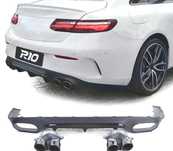 DIFUSOR MERCEDES CLASSE E C238 16- LOOK AMG E53 + PONTEIRAS DE ESCAPE PRETAS