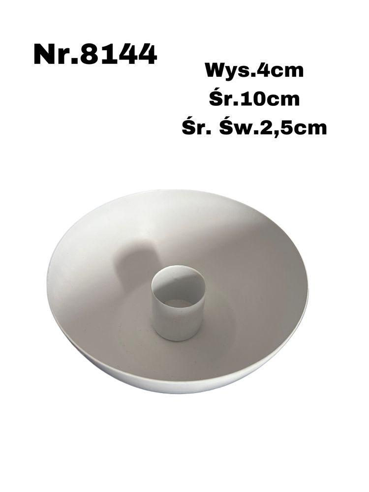Metalowy biały świecznik nr.8144
