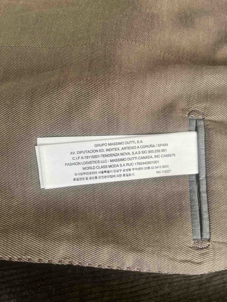 Вельветовый пиджак Massimo Dutti