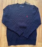 Sweter Ralph Lauren warkocz granatowy r. L nowy z metką