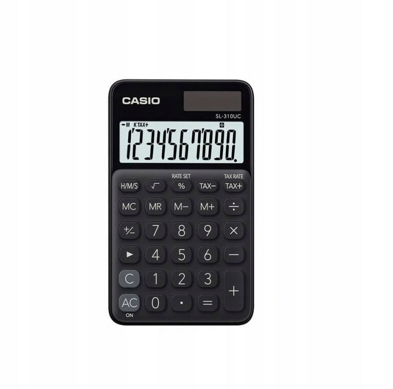 kalkulator biurowy casio sl-310uc czarny +białe etui wyświetlacz lcd