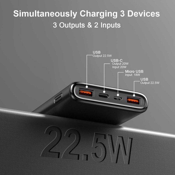 Powerbank DY-201 22,5W 10000mAh szybkie ładowanie PD3.0 QC4.0 USB C