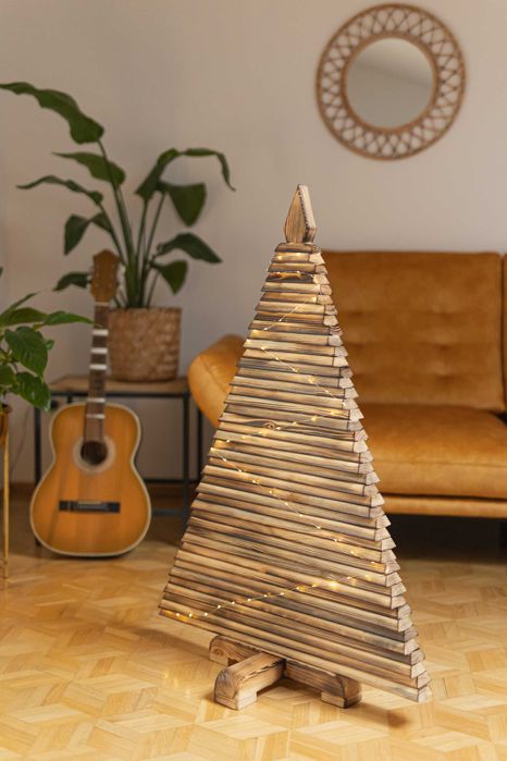 Choinka drewniana ekologiczna, naturalne drzewko świąteczne 114 cm