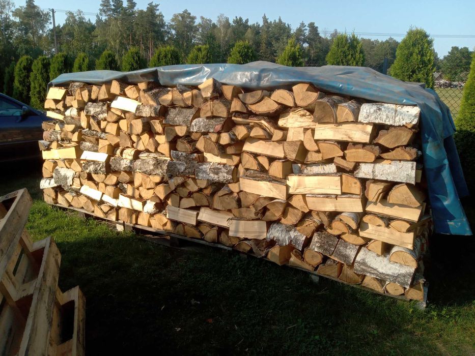 drewno brzoza gruba kominkowe połupana
