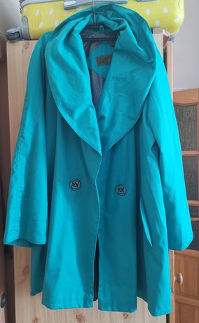 Płaszcz kurtka płaszczyk morski turkusowy zielony niebieski XXL