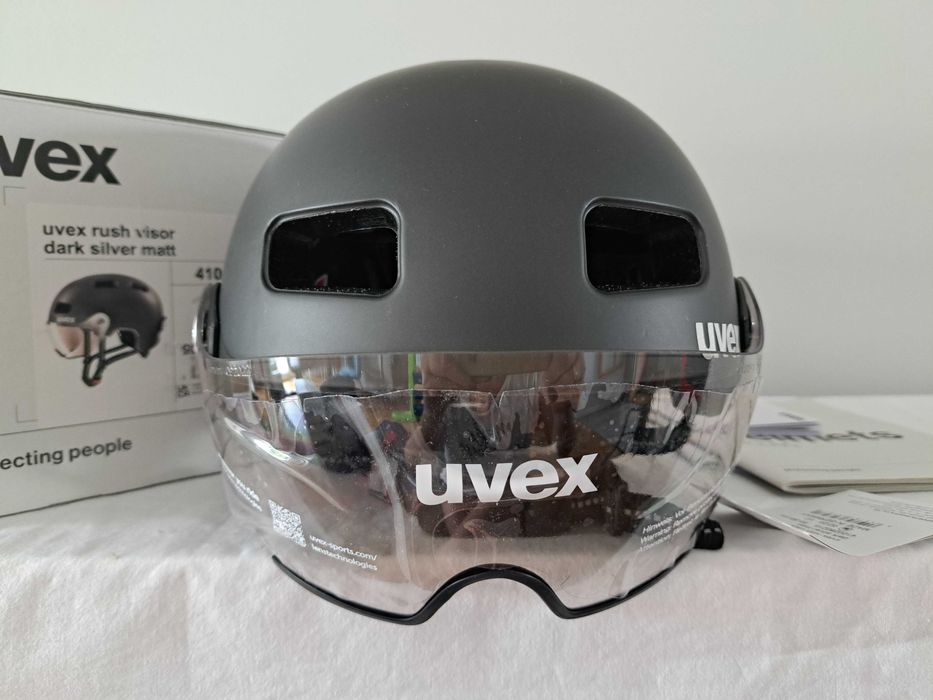 Kask rowerowy Uvex Rush Visor Dark Silver Matt M 55-58cm