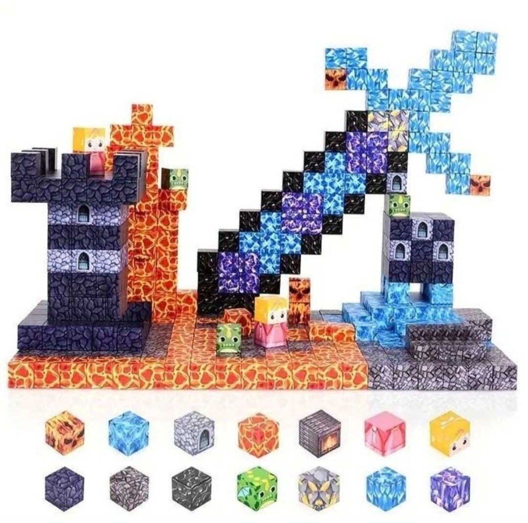 Магнітний конструктор Майнкрафт на 100 деталей, Minecraft