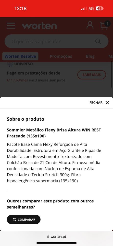 Cama casal 135x190 como nova