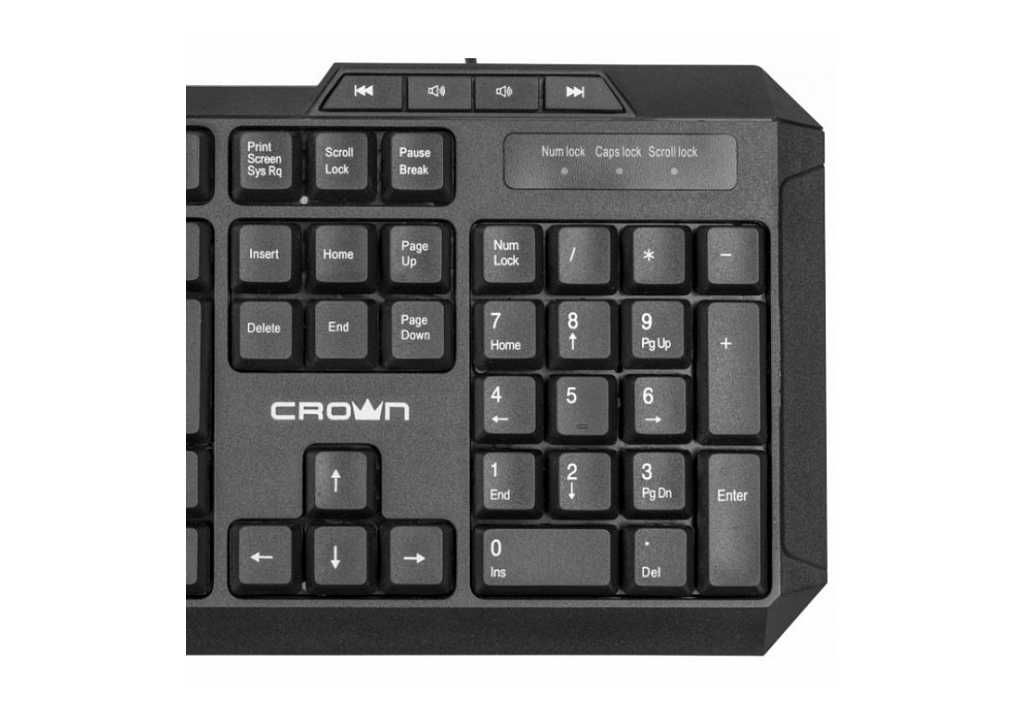 Клавиатура проводная Crown CMK-15 USB BLACK