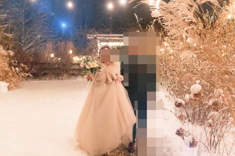 Suknia ślubna, futerko, welon, ozdoba do włosów