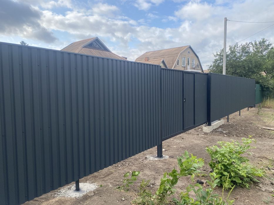 Купить забор з профілю кривий ріг ворота відкатні розпашні кривий ріг