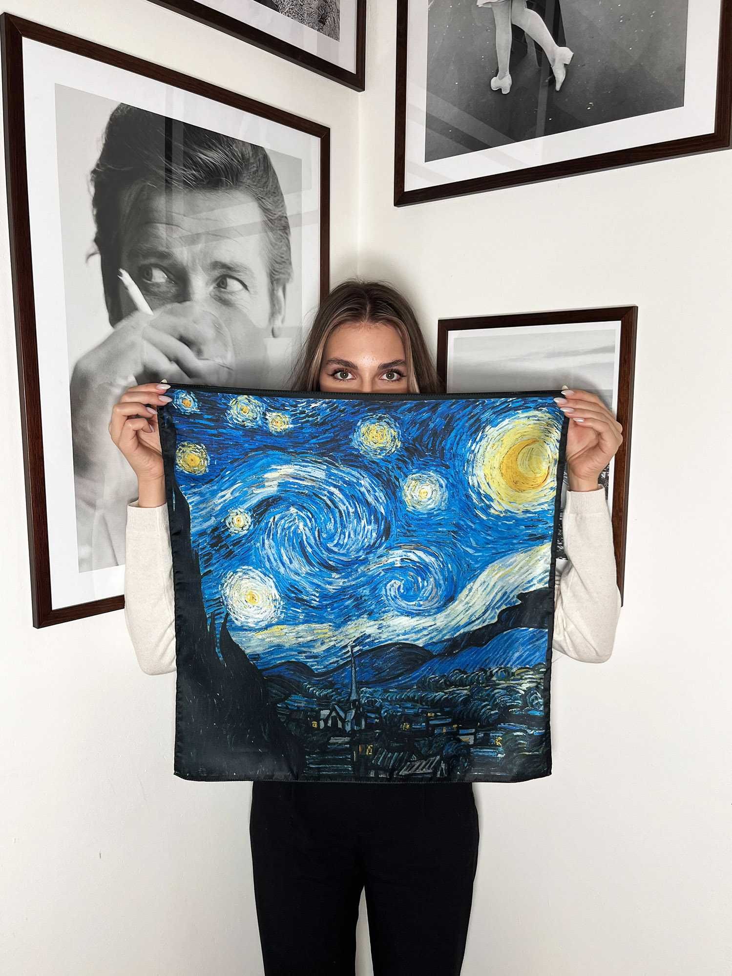 Apaszka "Gwiaździsta noc" van Gogh obraz chusta poszetka męska damska