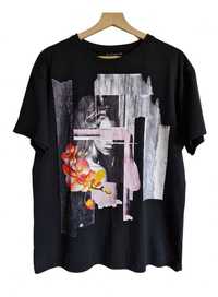 Art Fusion bawełniana koszulka męska unisex czarna z grafiką rozmiar M