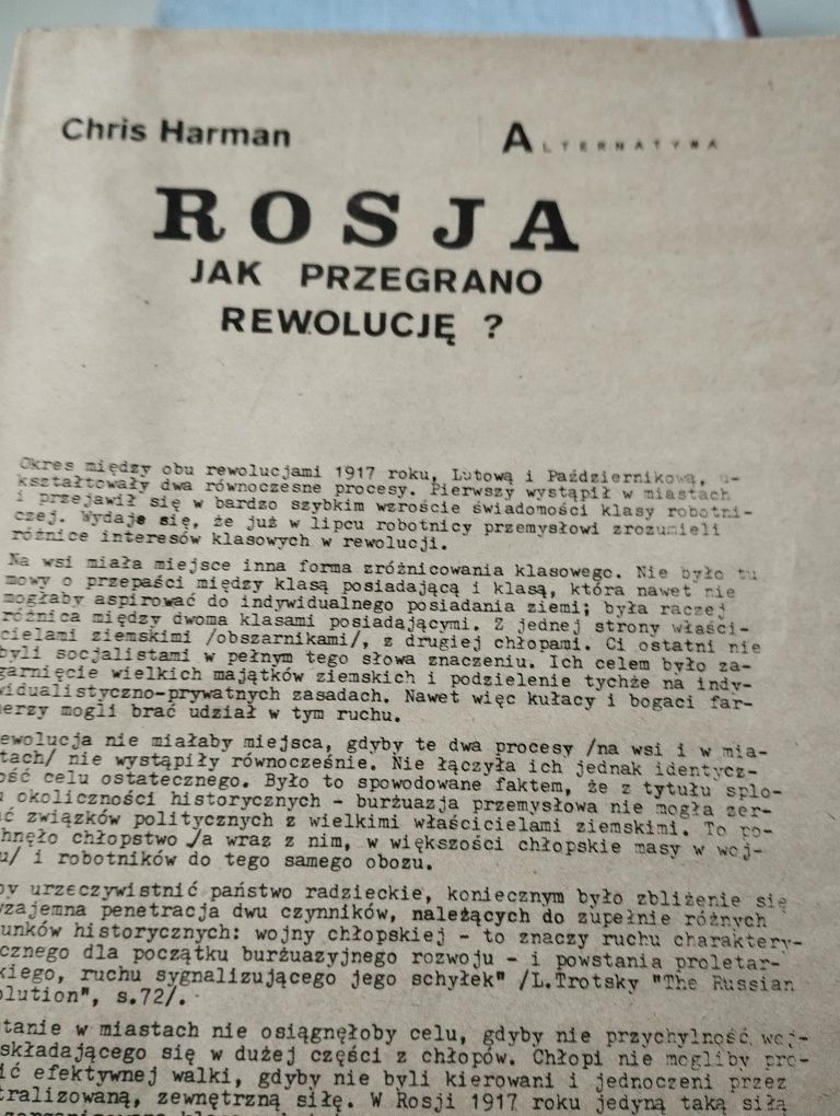 Broszura Harman Rosja jak przegrani rewolucję