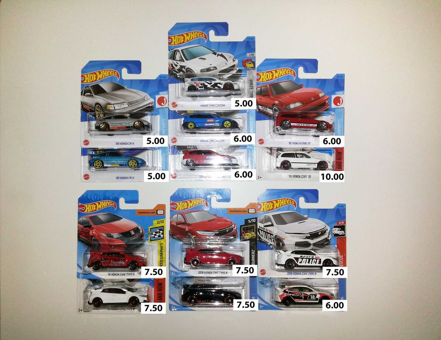 Honda - Carros das Marcas Hot Wheels , Majorette , Matchbox .